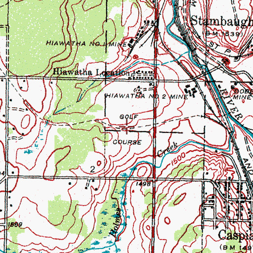 Topographic Map of Iron River Country Club, MI