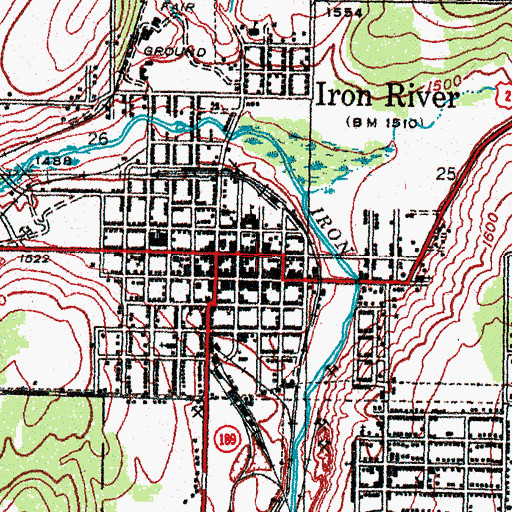 Topographic Map of Iron Inn Historical Marker, MI