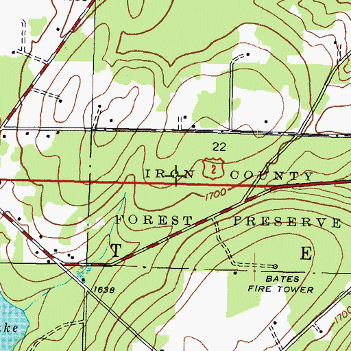 Topographic Map of First Roadside Park Historical Marker, MI