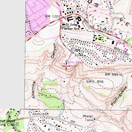 Topographic Map of Nike Site LA-55C (historical), CA