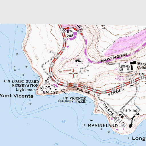 Topographic Map of Nike Site LA-55L (historical), CA