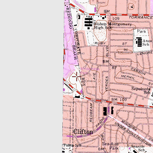 Topographic Map of Nike Site LA-57C (historical), CA