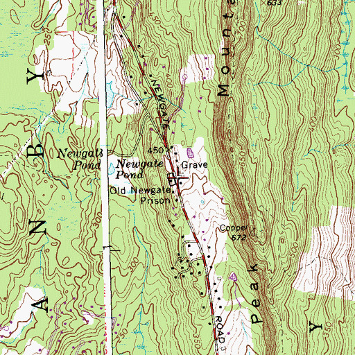 Topographic Map of Old Newgate Prison, CT
