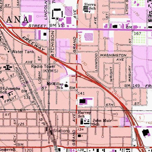 Topographic Map of Exit 104B, CA