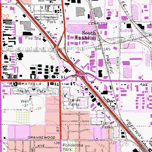Topographic Map of Exit 109, CA