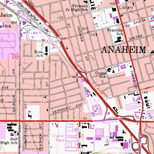 Topographic Map of Exit 110B, CA