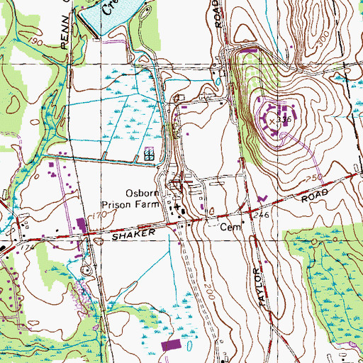 Topographic Map of Osborn Prison Farm, CT