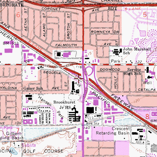 Topographic Map of Exit 113, CA