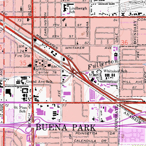 Topographic Map of Exit 115, CA