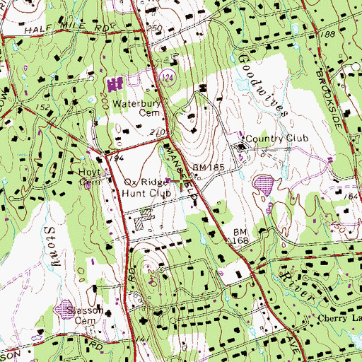 Topographic Map of Ox Ridge Hunt Club, CT