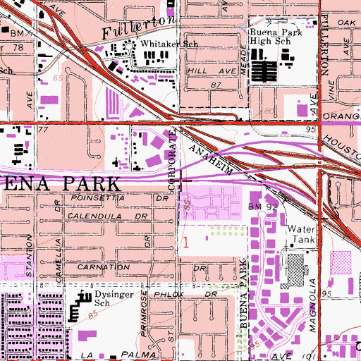 Topographic Map of Exit 24, CA