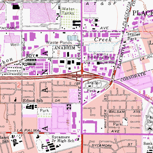 Topographic Map of Exit 30, CA