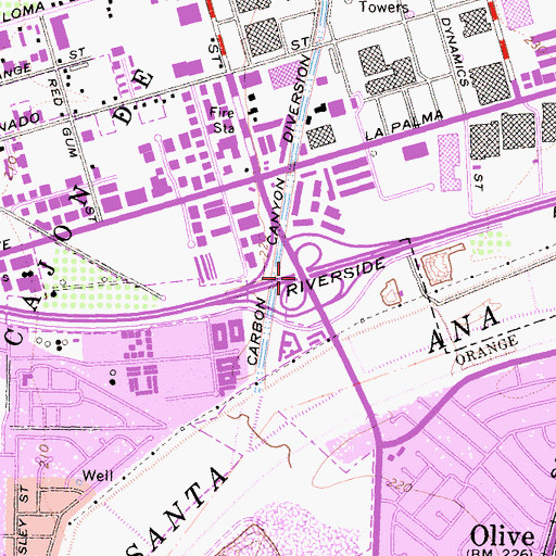 Topographic Map of Exit 32, CA