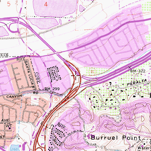 Topographic Map of Exit 34, CA