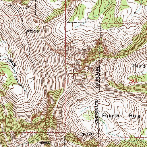Topographic Map of Shingle Mill Peak, UT