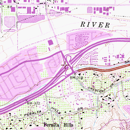 Topographic Map of Exit 35, CA