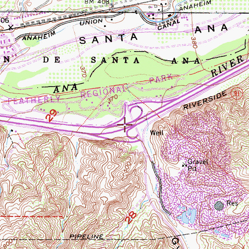 Topographic Map of Exit 41, CA