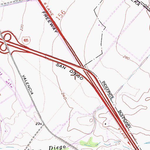 Topographic Map of Exit 1A, CA