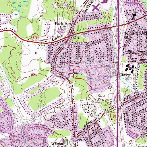 Topographic Map of Pine Hill Golf Club (historical), CT