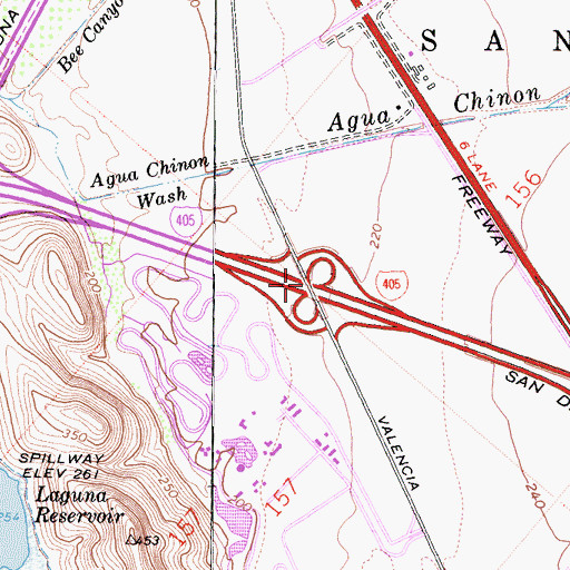 Topographic Map of Exit 1C, CA