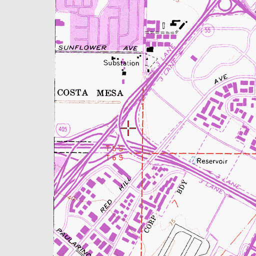 Topographic Map of Exit 9A, CA