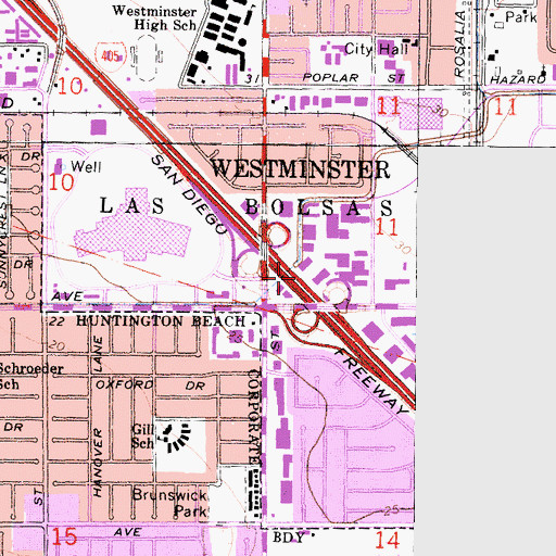 Topographic Map of Exit 18, CA