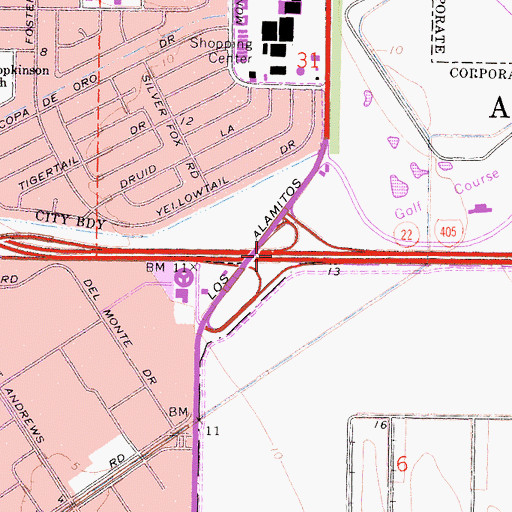 Topographic Map of Exit 22, CA