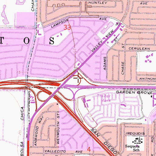 Topographic Map of Exit 5B, CA