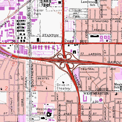 Topographic Map of Exit 8, CA