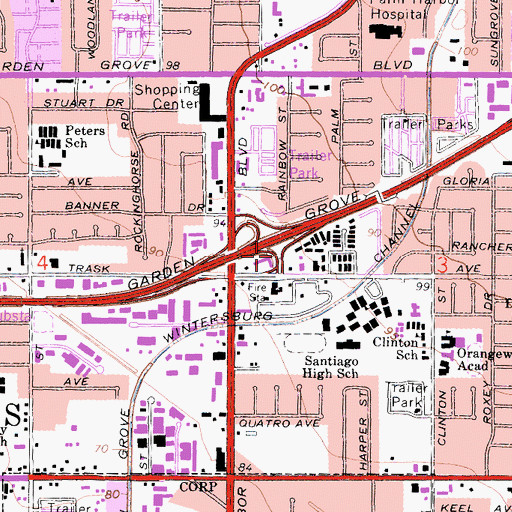 Topographic Map of Exit 12B, CA