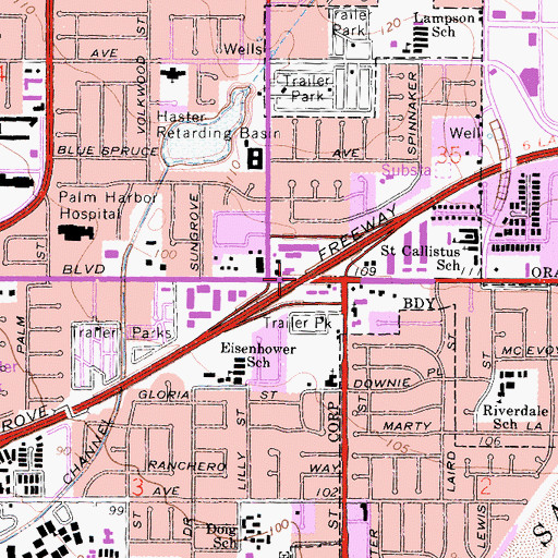 Topographic Map of Exit 13, CA