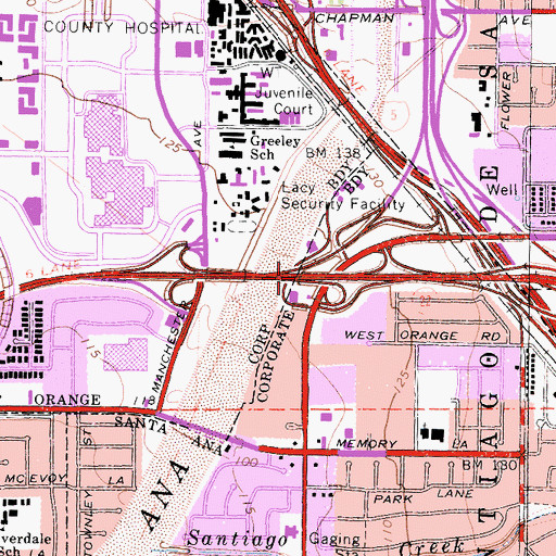 Topographic Map of Exit 14B, CA