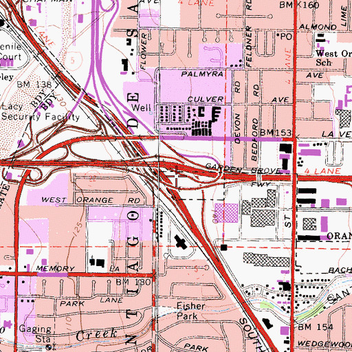 Topographic Map of Exit 14D, CA