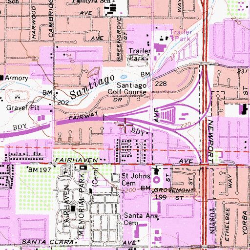 Topographic Map of Exit 17A, CA