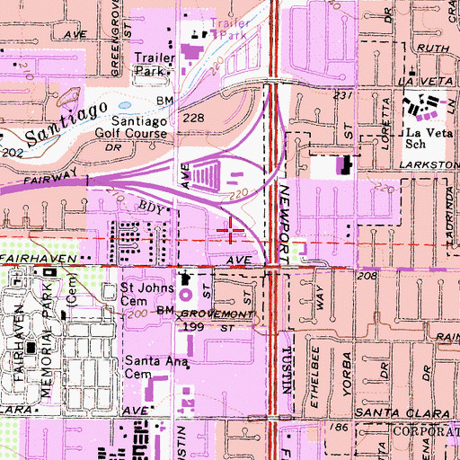 Topographic Map of Exit 17B, CA