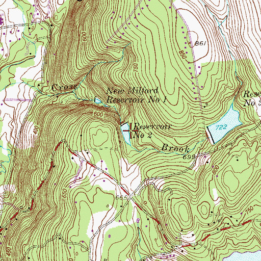 Topographic Map of Reservoir Number 2, CT