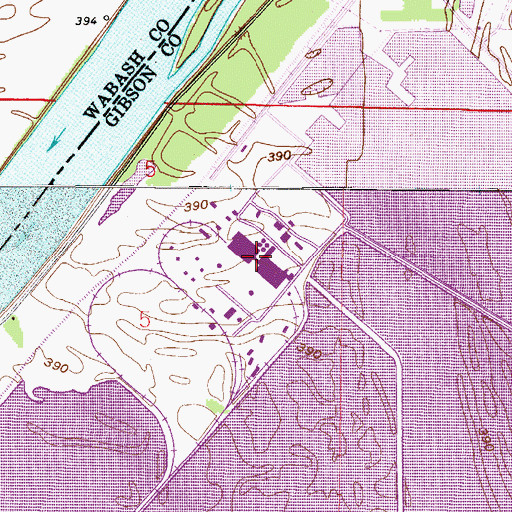 Topographic Map of Gibson Generating Station, IN