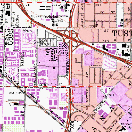 Topographic Map of Exit 10B, CA