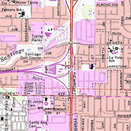 Topographic Map of Exit 13, CA