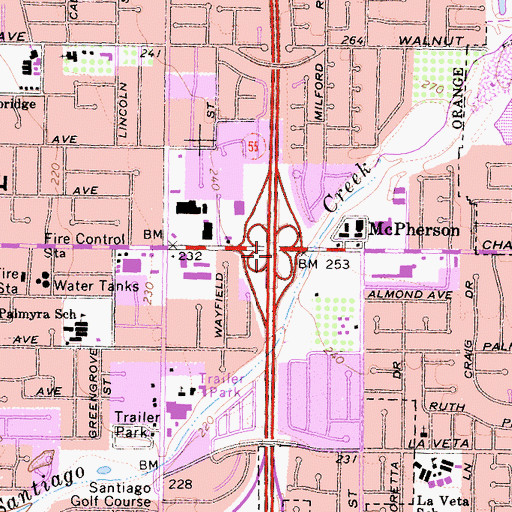 Topographic Map of Exit 14, CA