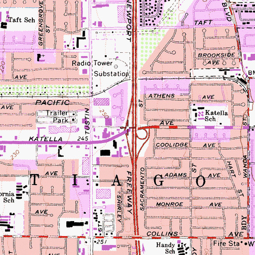 Topographic Map of Exit 15, CA