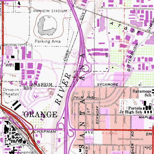 Topographic Map of Exit 1B, CA