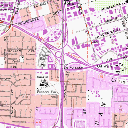 Topographic Map of Exit 5A, CA