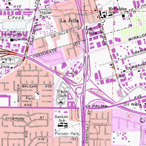 Topographic Map of Exit 5B, CA
