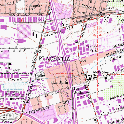 Topographic Map of Exit 6A, CA