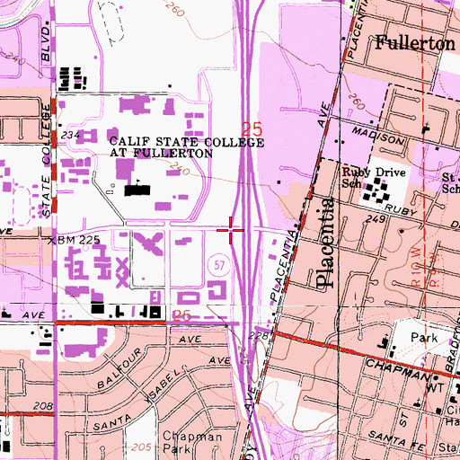 Topographic Map of Exit 7, CA