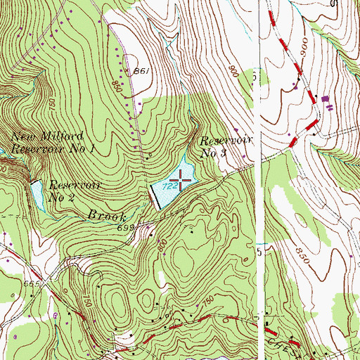 Topographic Map of Reservoir Number 3, CT
