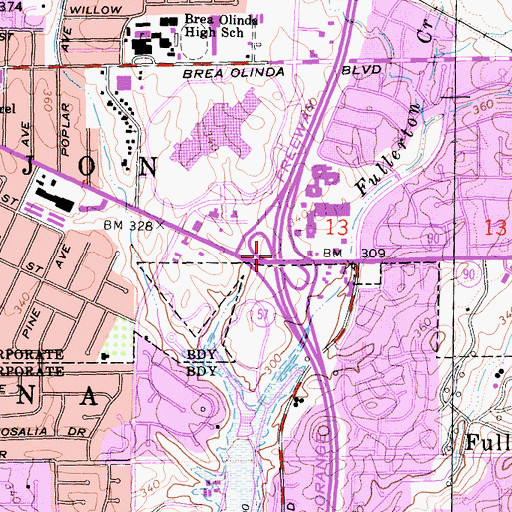 Topographic Map of Exit 9, CA
