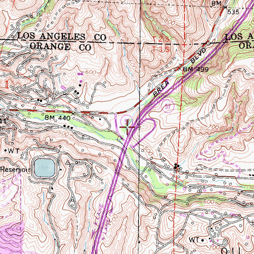 Topographic Map of Exit 11, CA