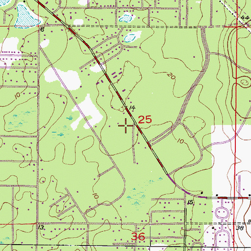 Topographic Map of Gulf to Lake Church, FL